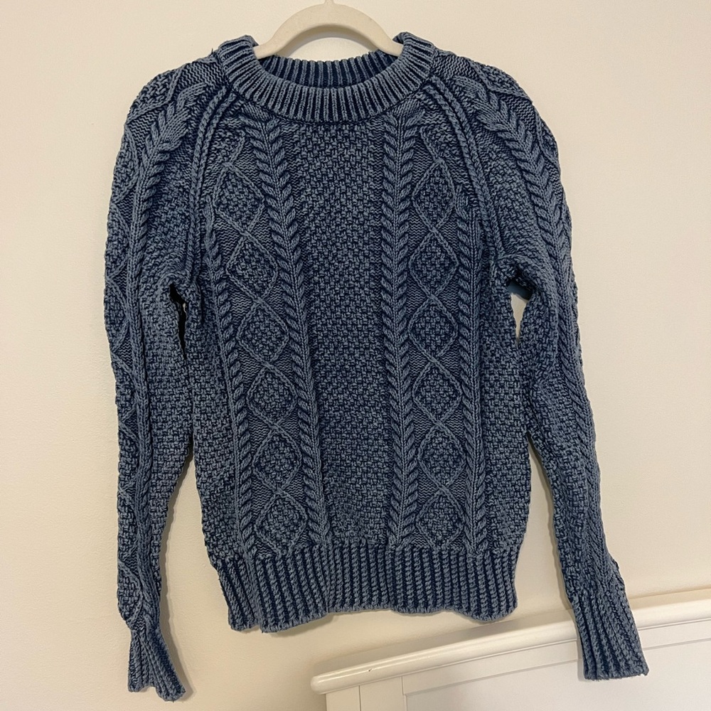 L.L. Bean Blue Cable Knit Fisherman’s Sweater